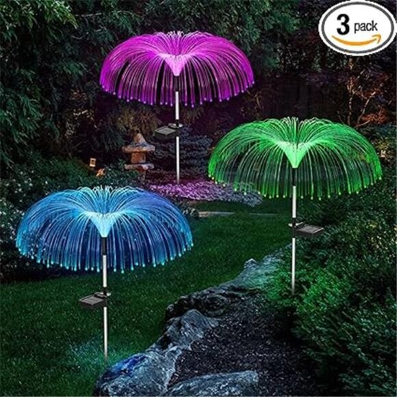 Solar Flower Lights Outdoor Garden Decorations Waterproof,7 Color Changing Decor - Picture 7 of 7